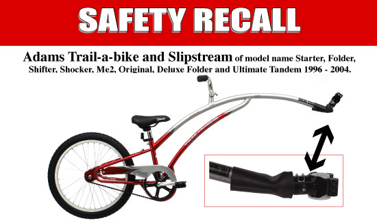Adams Trail-A-Bike Recall Notice