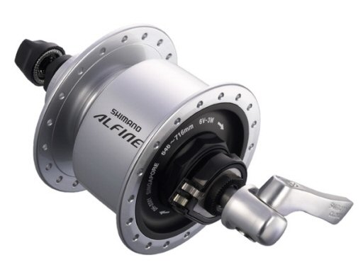 Shimano Alfine Dyno hub Silver Shimano Alfine Dyno hub in silver