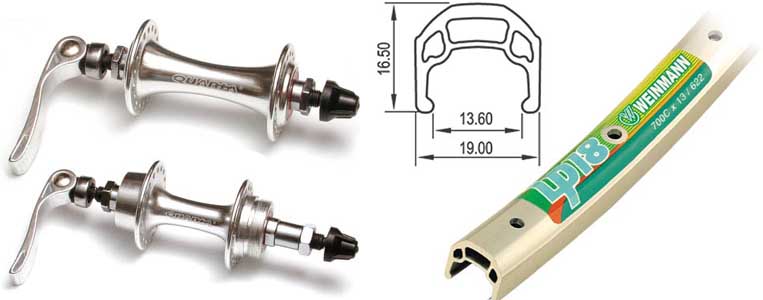 Quando Sealed Bearing Hubs, Weinmann LP18 Rim