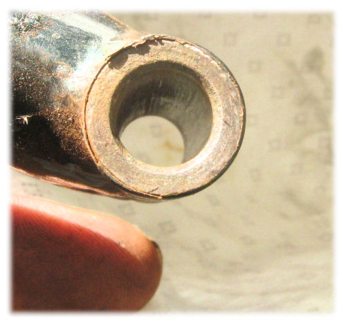 The hole for the pin,mostly cleaned out