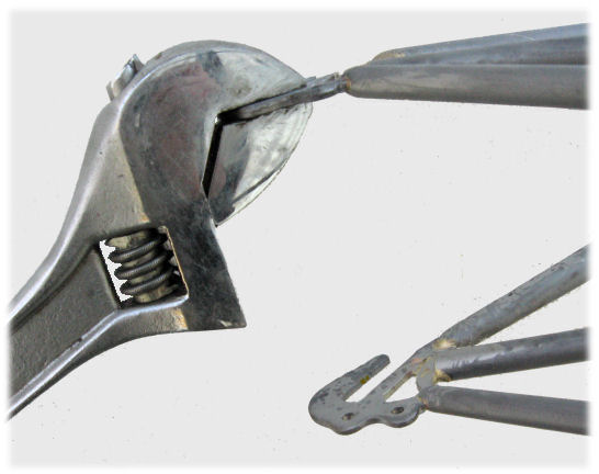 Bending forkend using adjustable wrench