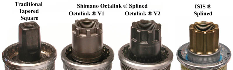 Square Taper, Octalink V1 and V2, ISIS Bottom Brackets