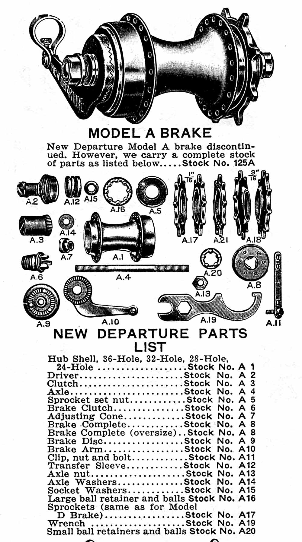 New Departure Model A Coaster Brake Hub