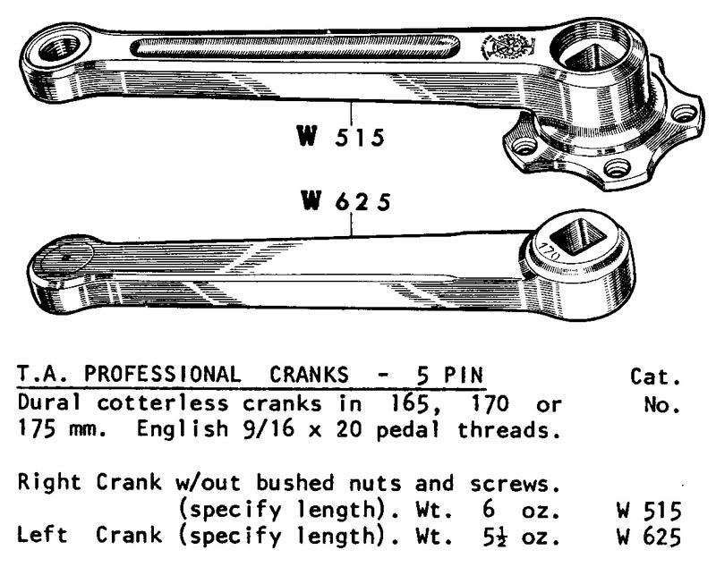 T.A. 5 pin cranks