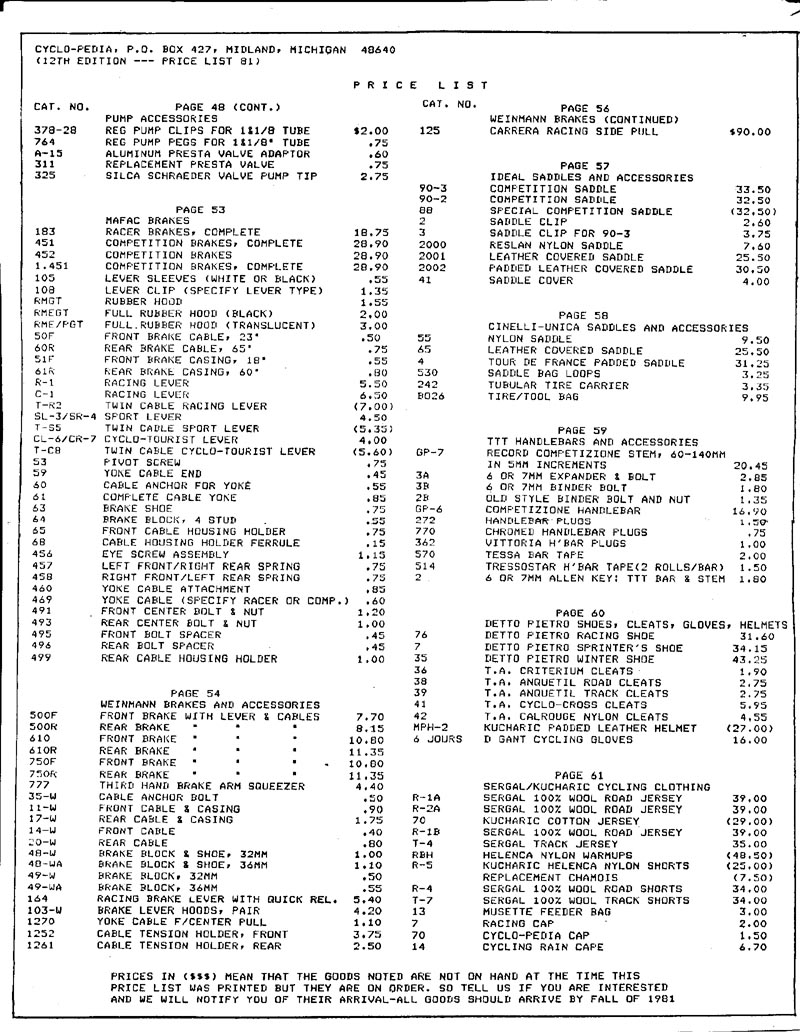 price list p4