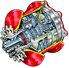 Rohloff hub cutaway