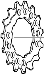 15T sprocket iwth two ramps