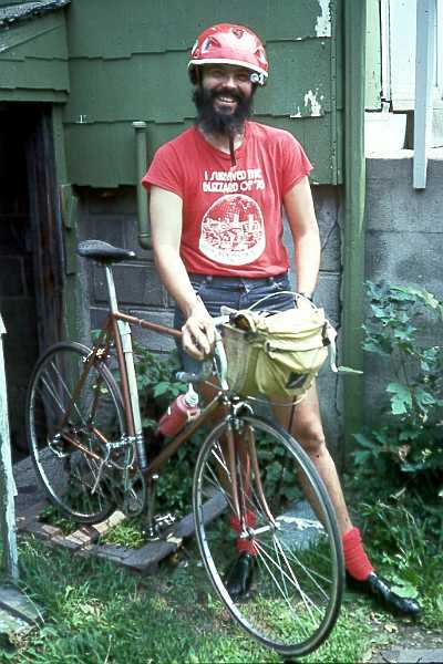 Sheldon in 1978 with Bell Biker helmet