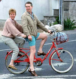 a donkey-back tandem