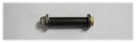 hinge pin with through bolt, assembled