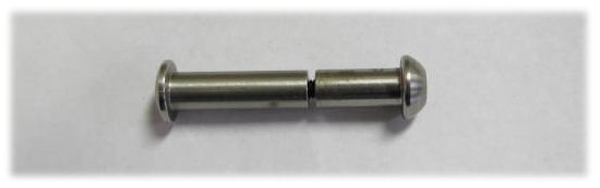 Hinge pin with set screw, assembled