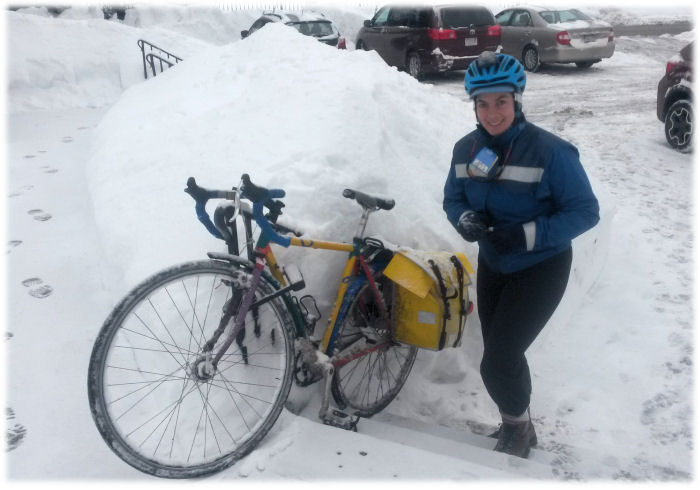 Emily O'Brien with bicycle...