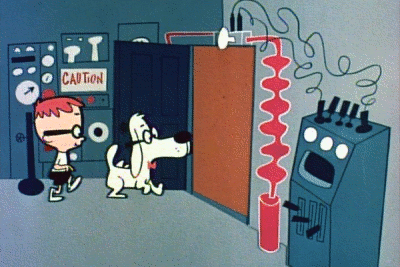 Peabody and Sherman entering the Wayback Machine