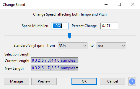 Audacity audio speed adjustment