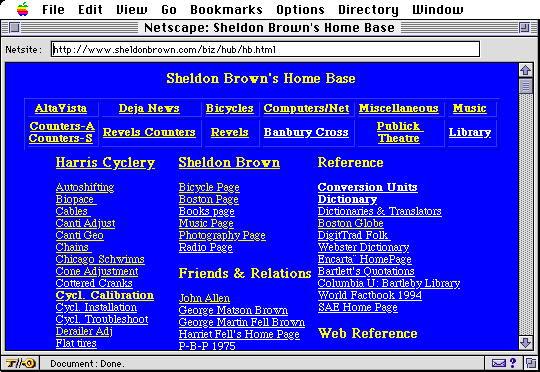 Sheldon Brown's Home Base