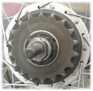 sprocket installed on Shimano Nexus 8-speed hub