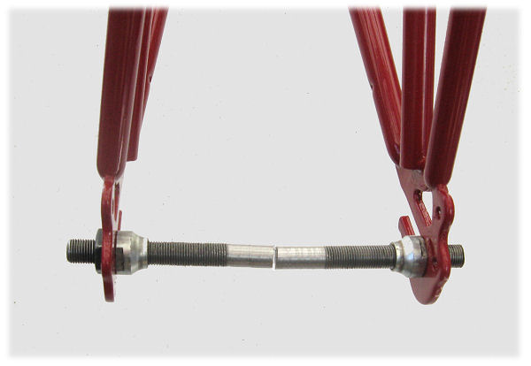 Dropout alignment using split hub axle