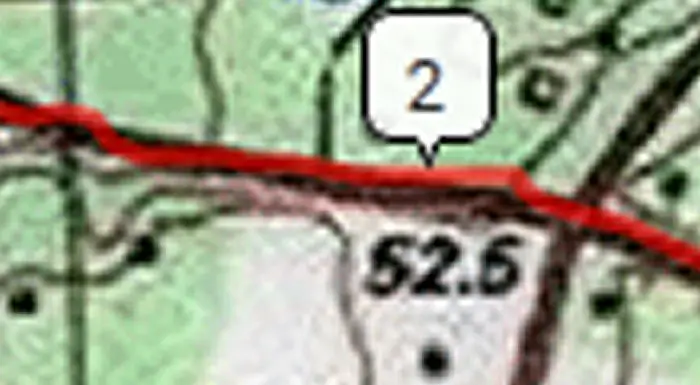 bicycle ride segment with USGS topo map background
