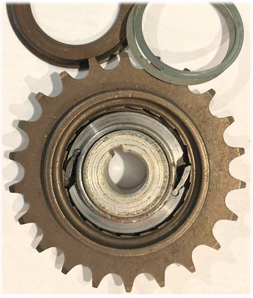 Freewheels with spacers removed