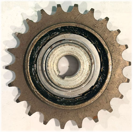 Freewheel with bearing race greased