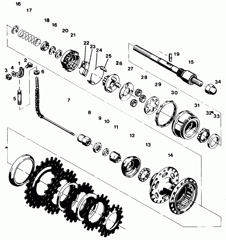 Exploded diagram of Orbit hub