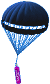 Parachute with helium tank