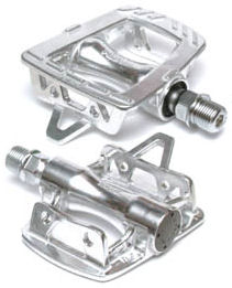 Platform pedals for use with toe clips