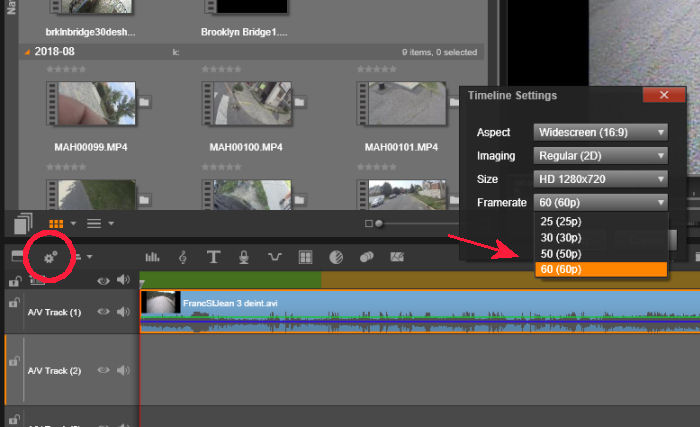 Timeline settings in Pinnacle Studio Ultimate 20
