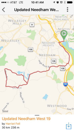 Updated Needham ride screenshot