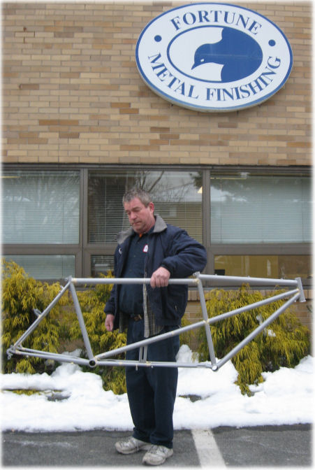 Frame following sandblasting