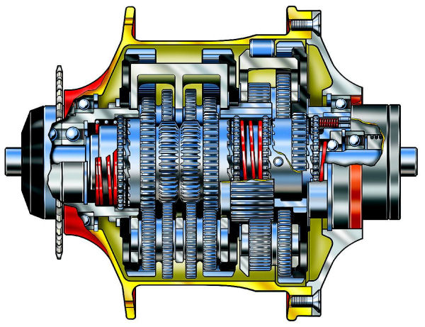 Cross-section of Rohloff hub
