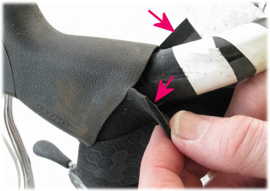 Strips to hide cbrake lever clamp