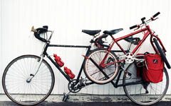Cinelli BMX bike on back of Kidback Tandem
