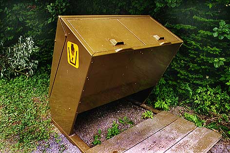 Bear-resistant trash cans.