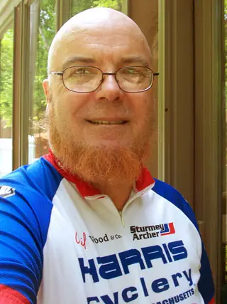 Sheldon Brown in Harris Cyclery Jersey