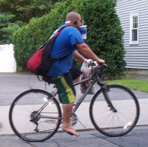 wrong way cyclist