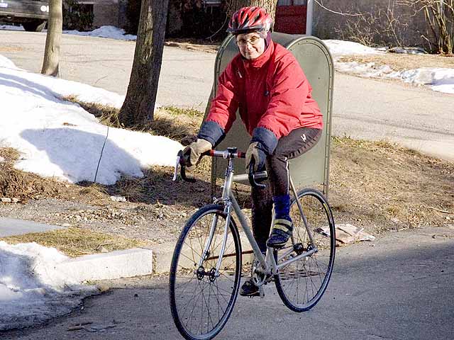 Harriet Fell on her Aluminum Bike