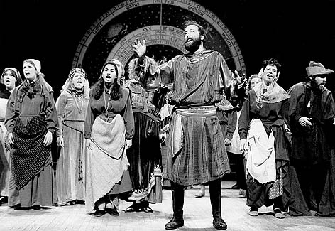 David Coffin leading the chorus in song