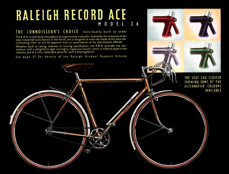 Retro Raleighs-1951 Raleigh Catalogue Page 6 Record Ace (RRA) .