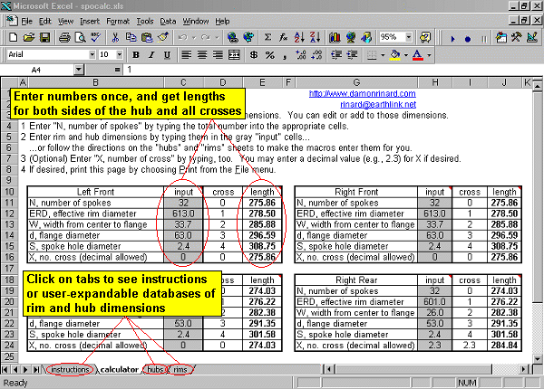 Motorcycle Spoke Gauge Chart