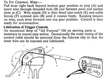 Sturmey-archer trigger control